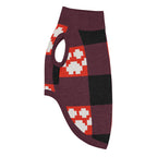 Red Buffalo Plaid Paws Knitted Dog Sweater – size XS, left side